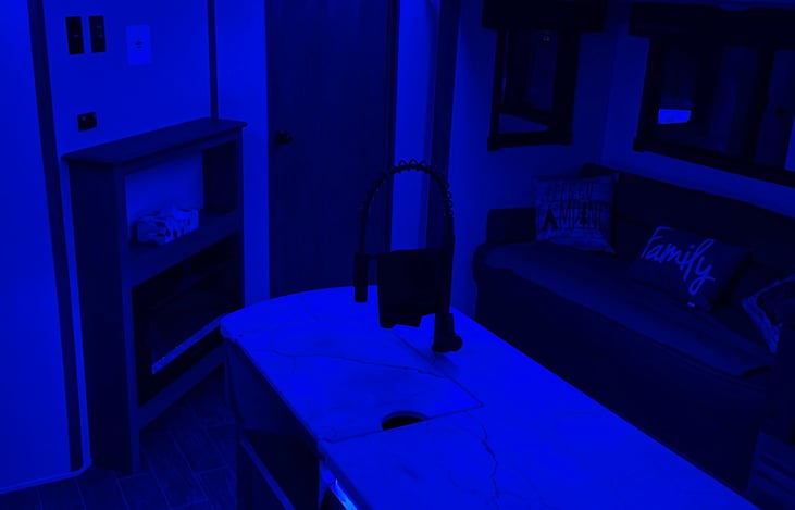 Interior blue lighting