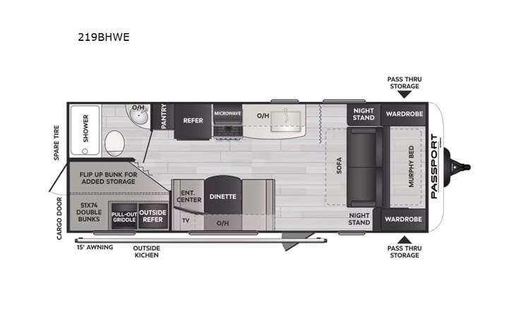 Representative floor plan provided by a trusted RVshare partner.