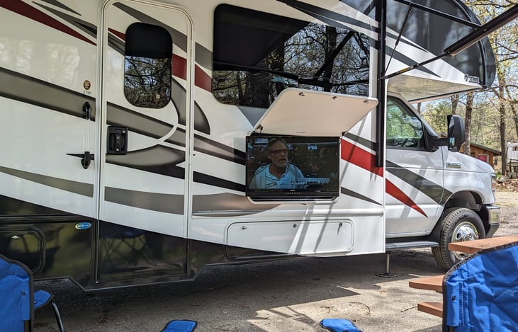 Outdoor TV, if you tire of the campfire