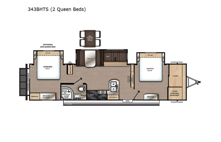 Representative floor plan provided by a trusted RVshare partner.