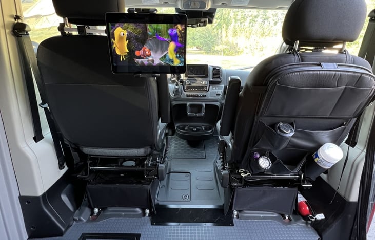 Headrest tablet holder