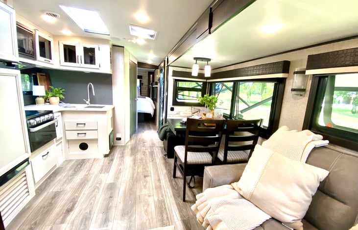 living room and kitchen view