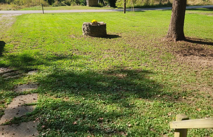 Camper is far away from the road.