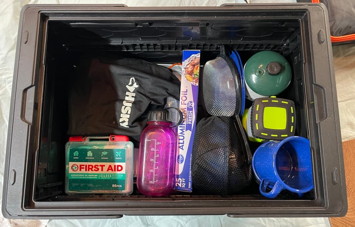 The camping box comes packed with the camping essentials