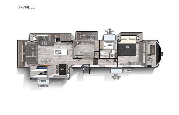 Representative floor plan provided by a trusted RVshare partner.