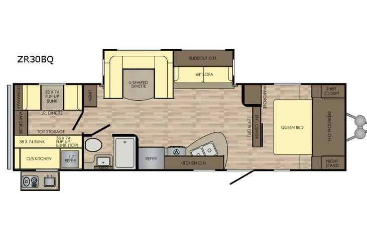 Representative floor plan provided by a trusted RVshare partner.