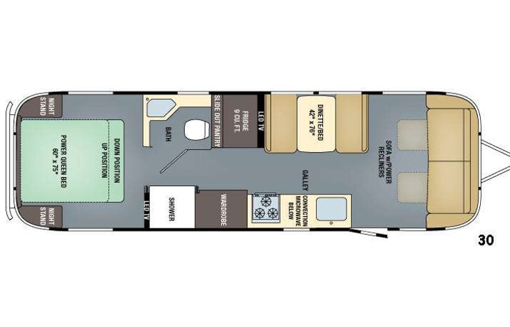 Representative floor plan provided by a trusted RVshare partner.