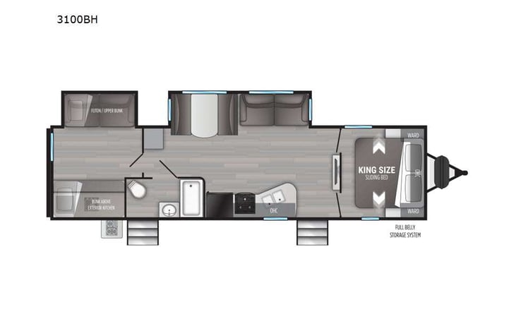 Representative floor plan provided by a trusted RVshare partner.
