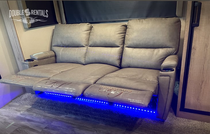 Luxury Recliners: Center Console with Drink Holders,  LED Lighting, Heat and Massage