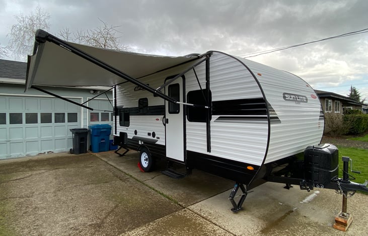 11 ft. Electric awning (open)