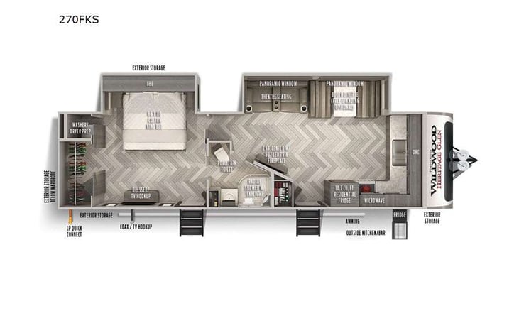 Representative floor plan provided by a trusted RVshare partner.