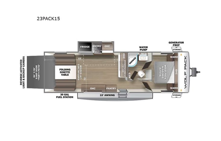 Representative floor plan provided by a trusted RVshare partner.