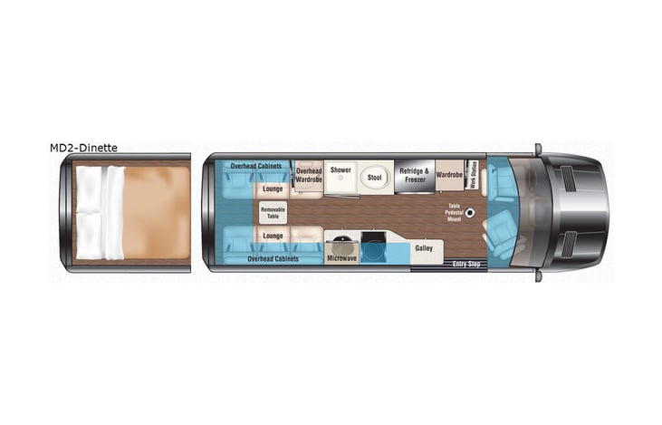 Representative floor plan provided by a trusted RVshare partner.