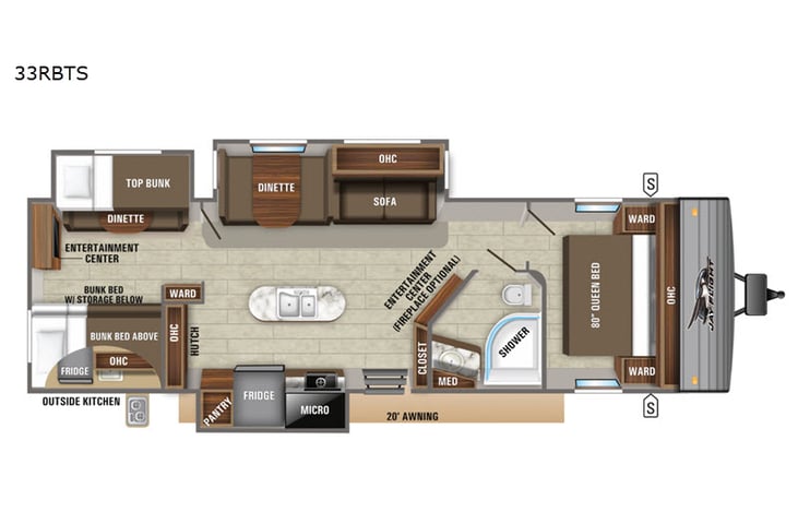 Representative floor plan provided by a trusted RVshare partner.