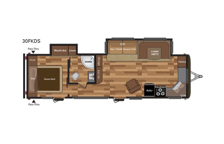 Representative floor plan provided by a trusted RVshare partner.