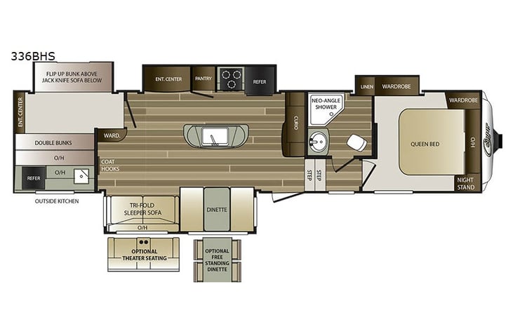Representative floor plan provided by a trusted RVshare partner.