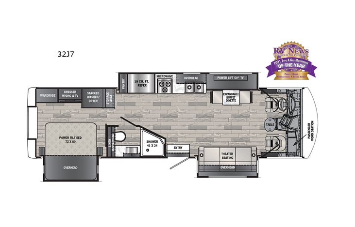 Representative floor plan provided by a trusted RVshare partner.