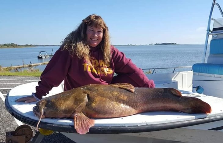 Your host loves to fish too!  This yellow cat was almost as big as myself!  Fun catch at Lake Somerville.