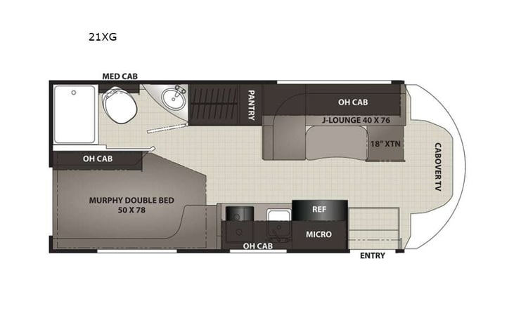 Representative floor plan provided by a trusted RVshare partner.