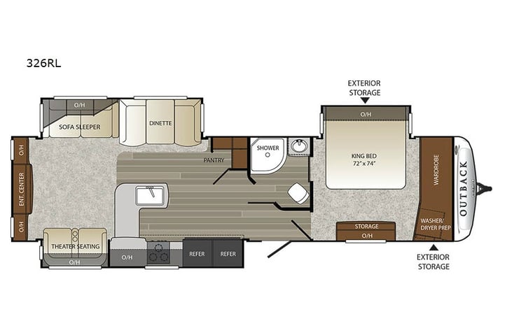 Representative floor plan provided by a trusted RVshare partner.