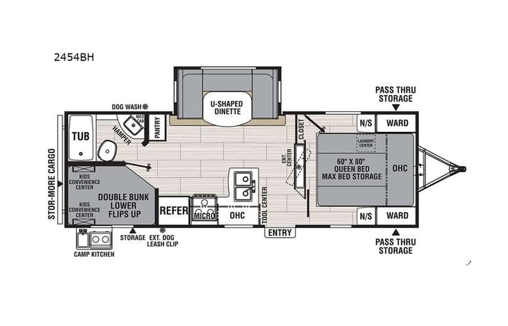 Representative floor plan provided by a trusted RVshare partner.