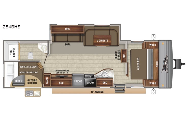 Representative floor plan provided by a trusted RVshare partner.