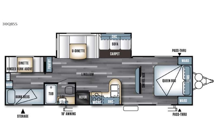 Representative floor plan provided by a trusted RVshare partner.