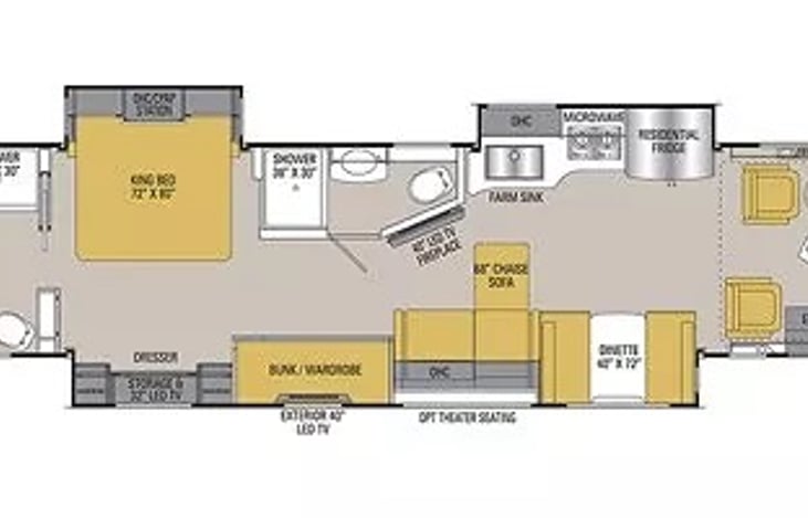 layout- King bed, bunk beds with televisions, washer and dryer