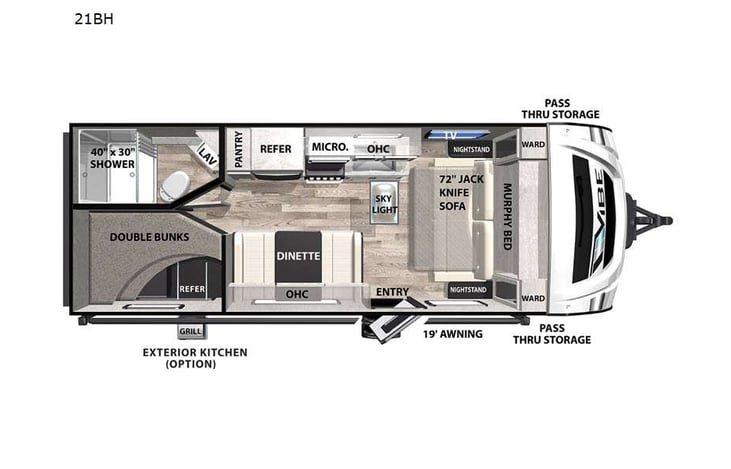 Representative floor plan provided by a trusted RVshare partner.