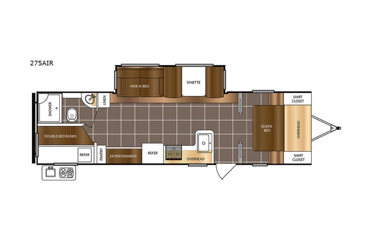 Representative floor plan provided by a trusted RVshare partner.