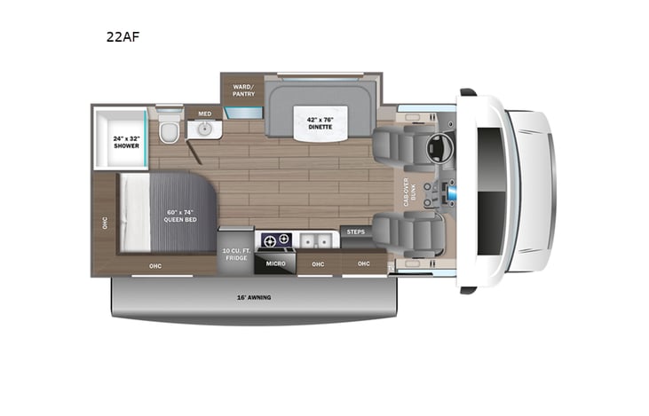 Representative floor plan provided by a trusted RVshare partner.