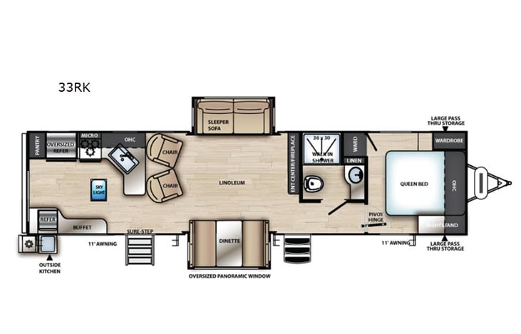 Representative floor plan provided by a trusted RVshare partner.