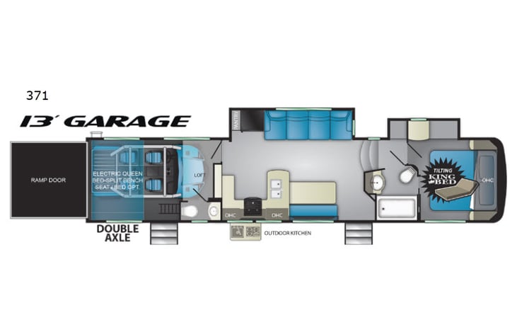 Representative floor plan provided by a trusted RVshare partner.