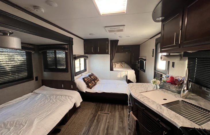 Couch folds to small bed 5' in length.