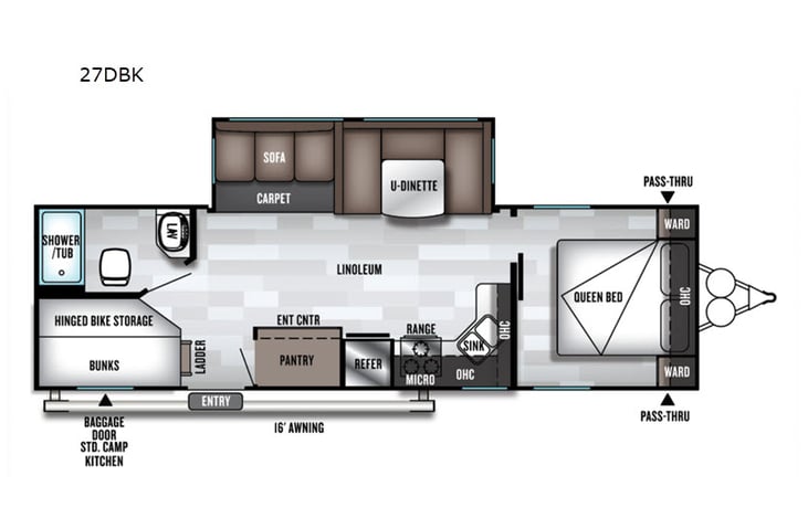 Representative floor plan provided by a trusted RVshare partner.