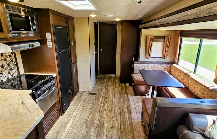 Two bump outs create lots of space for movement in and around camper