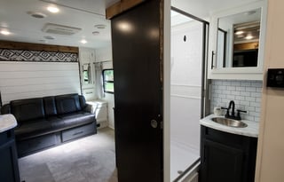 The Happy Camper | Bunks & Upgraded Queen Mattress