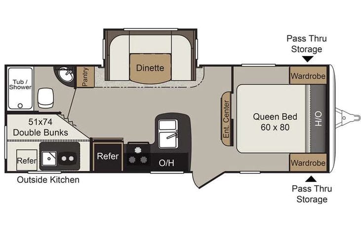 Representative floor plan provided by a trusted RVshare partner.