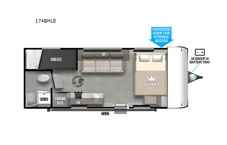 Representative floor plan provided by a trusted RVshare partner.