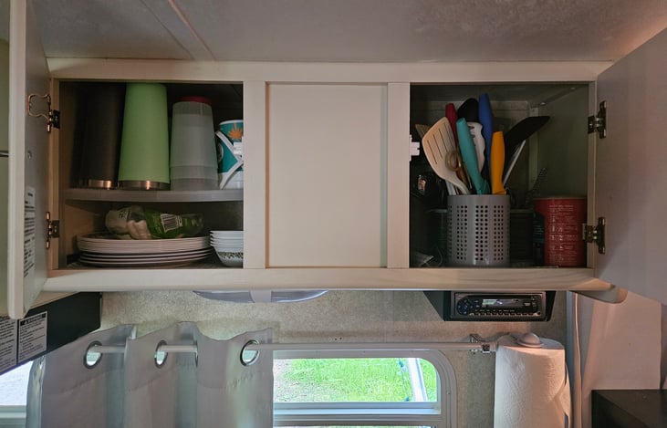 Kitchen- dishes, silverware, coffee maker, ect.