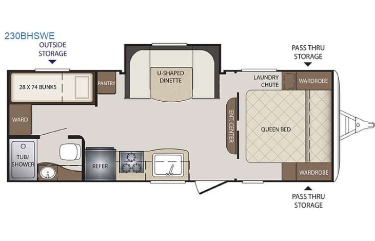 Representative floor plan provided by a trusted RVshare partner.