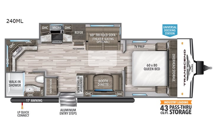 Representative floor plan provided by a trusted RVshare partner.