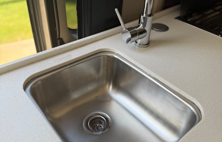 Small sink can also serve as prep area