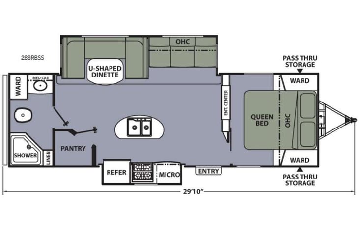Representative floor plan provided by a trusted RVshare partner.