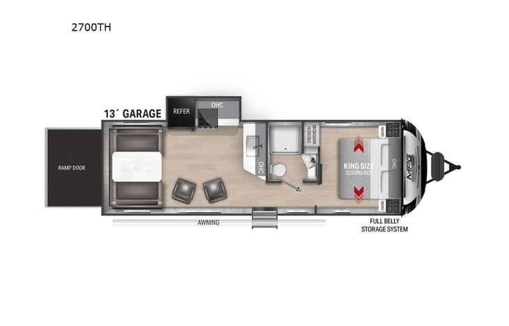 Representative floor plan provided by a trusted RVshare partner.