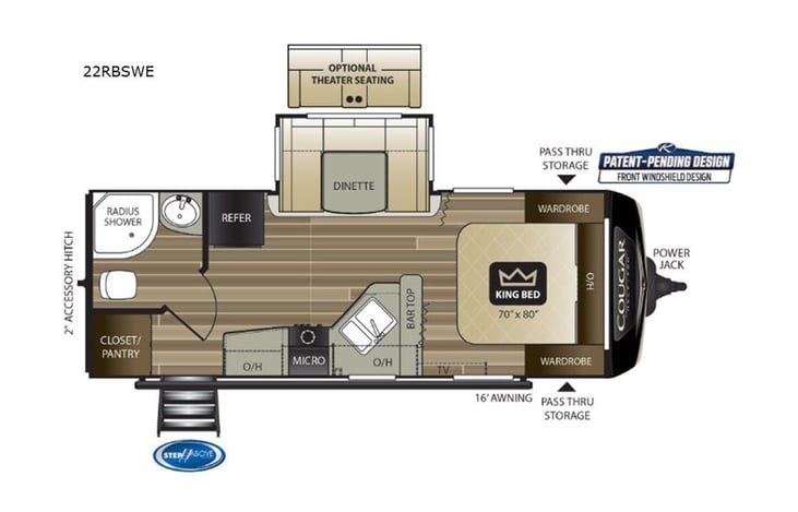 Representative floor plan provided by a trusted RVshare partner.