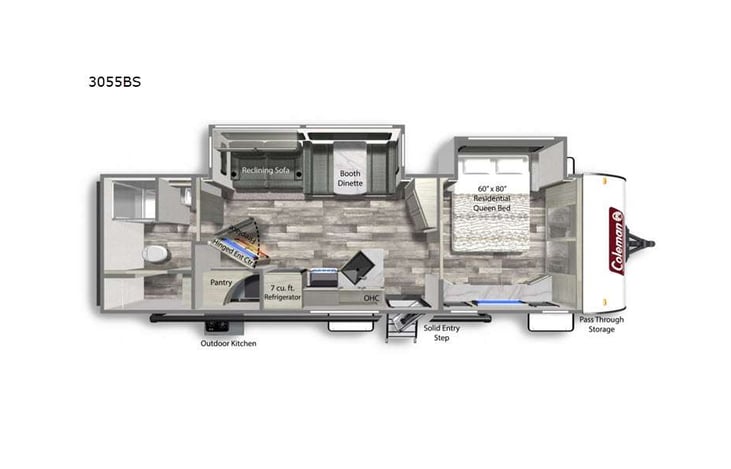 Representative floor plan provided by a trusted RVshare partner.