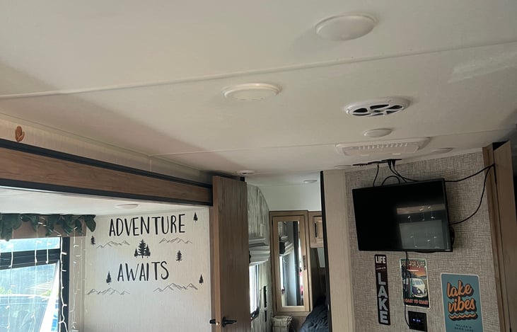 Living Room with TV and Electric Fireplace