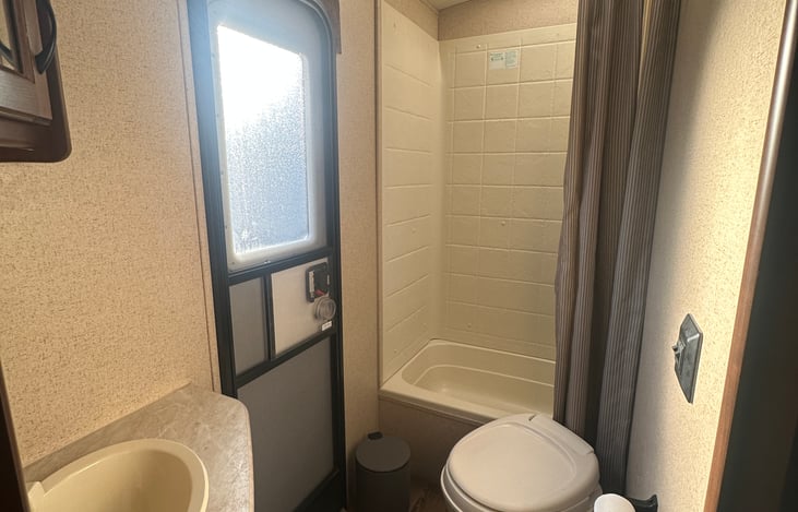 Bathroom with it's OWN entrance door from outside