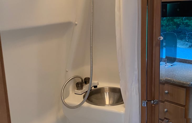 Bathroom sink and shower